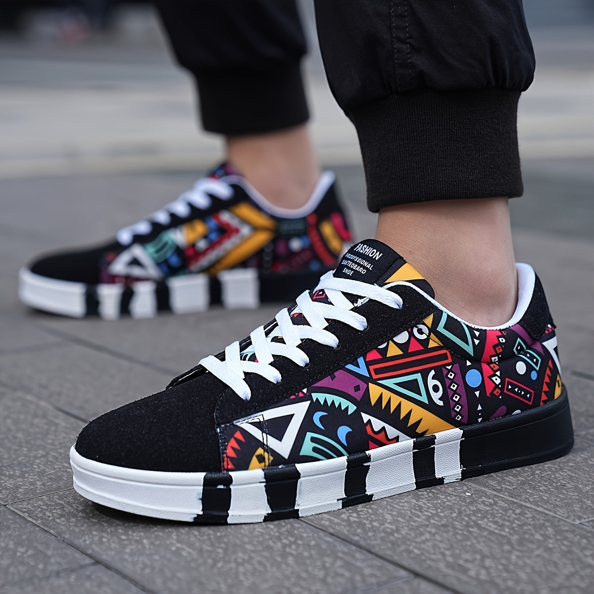 Men's Trendy Skate Shoes, Casual Style Sneakers